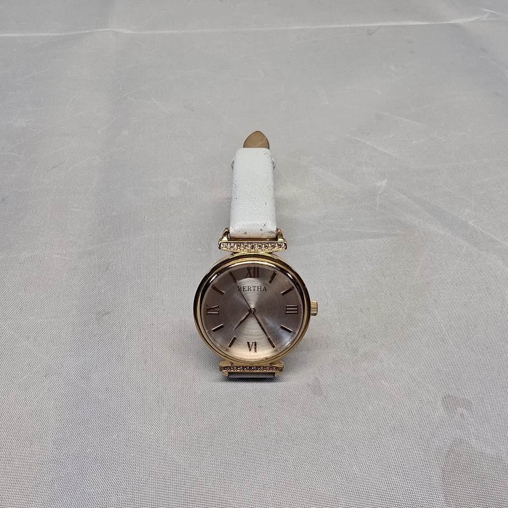 Bertha Jasmine White Leather Rose Gold Women's Watch BR9605